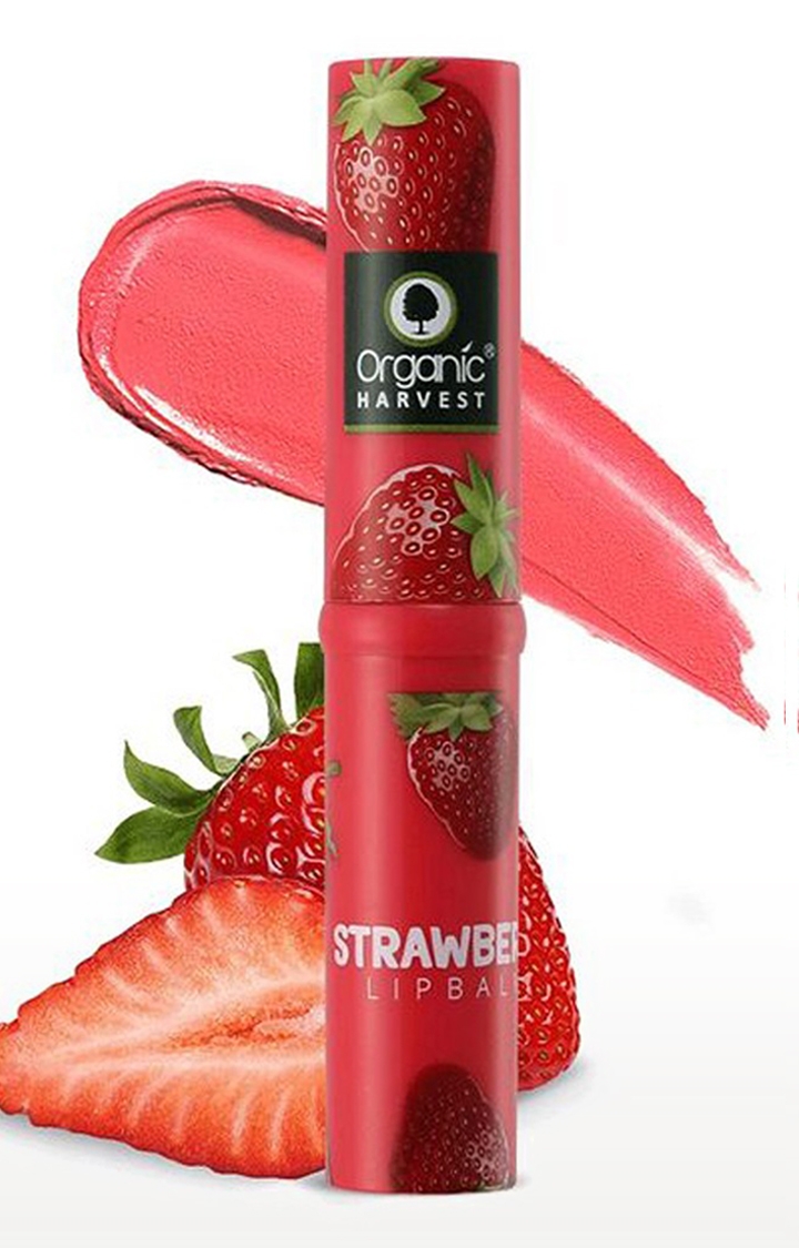 Organic Harvest | Organic Harvest Lip Balm Strawberry With Mango Butter for Dry and Chapped Lips, 3gm 0