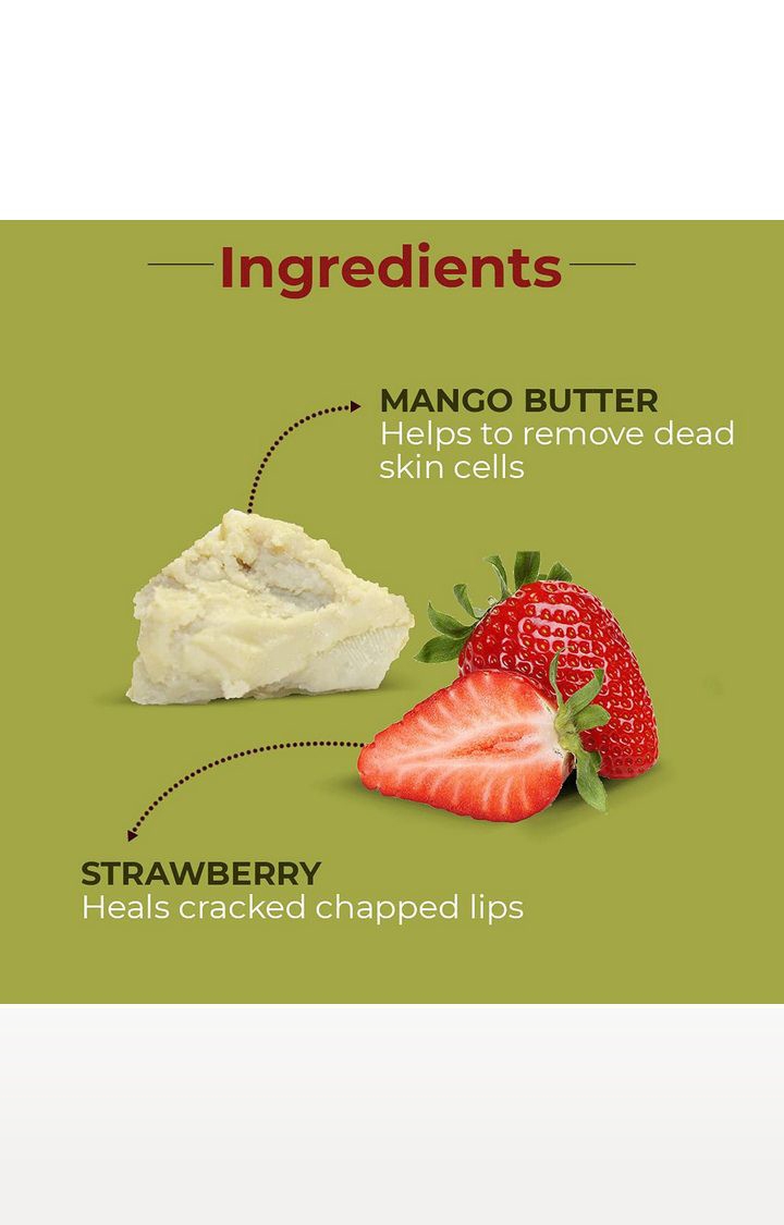 Organic Harvest | Organic Harvest Lip Balm Strawberry With Mango Butter for Dry and Chapped Lips, 3gm 2