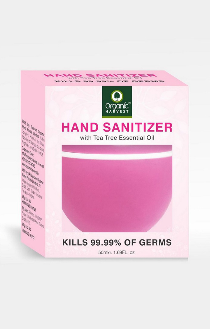 Organic Harvest | Organic Harvest Instant Anti-Bacterial Gel Hand Sanitizer – Beetle with 70% Alcohol, Tea Tree Essential Oil, Kills 99.9% Bacteria and Germs (Pink), 45ml 2