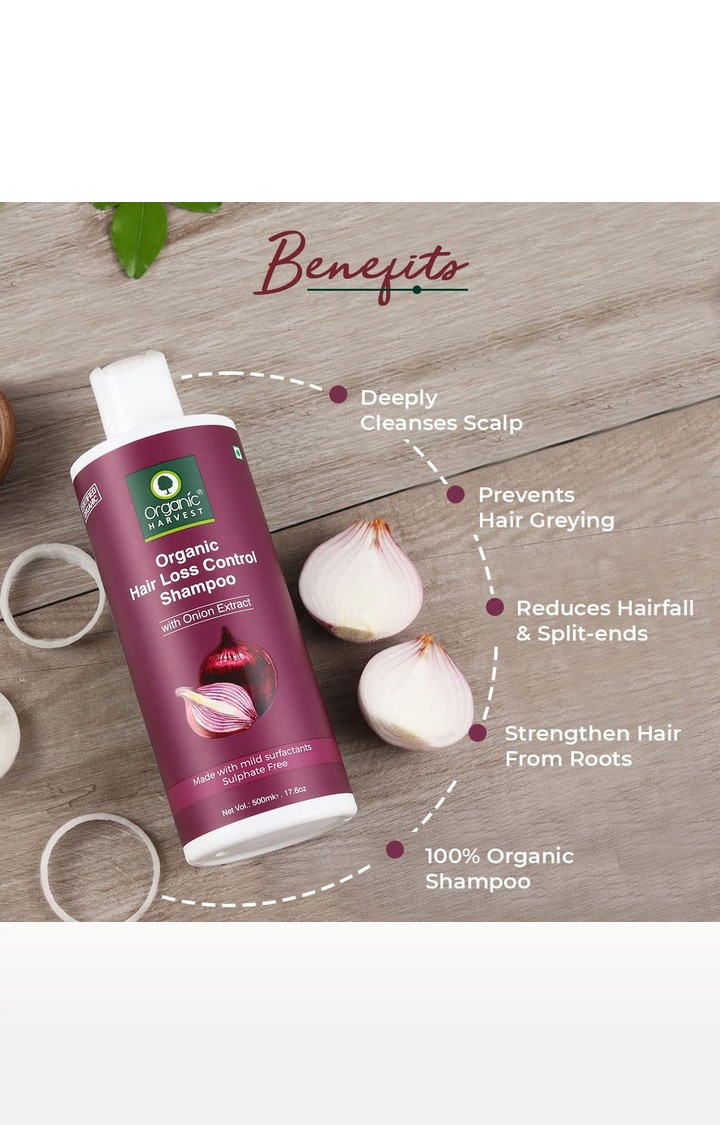 Organic Harvest | Organic Harvest Red Onion Shampoo For Hair Fall Control & Hair Growth - 500ml 2