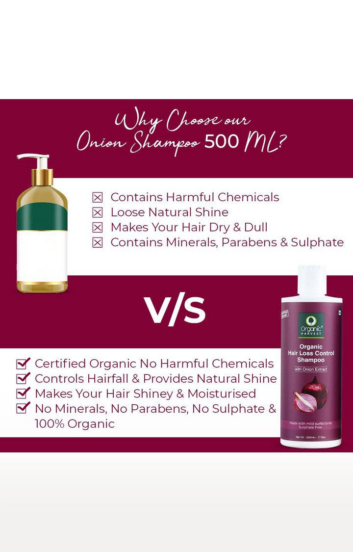 Organic Harvest | Organic Harvest Red Onion Shampoo For Hair Fall Control & Hair Growth - 500ml 4