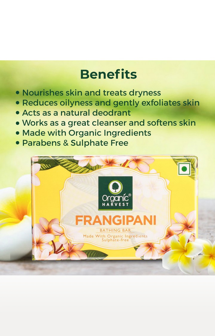 Organic Harvest | Organic Harvest Frangipani Bathing Bar, 125gm 1