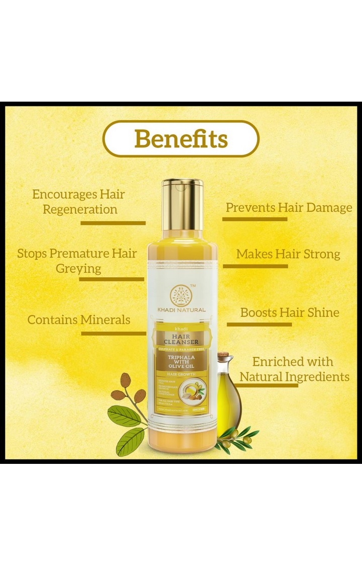Khadi Natural | Triphala with Olive Oil Cleanser/ Shampoo Sulphate Paraben Free 2