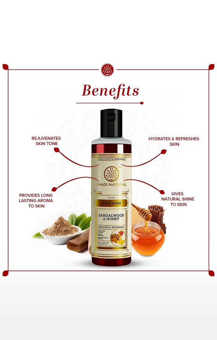 Khadi Natural Sandalwood and Honey Body Wash 