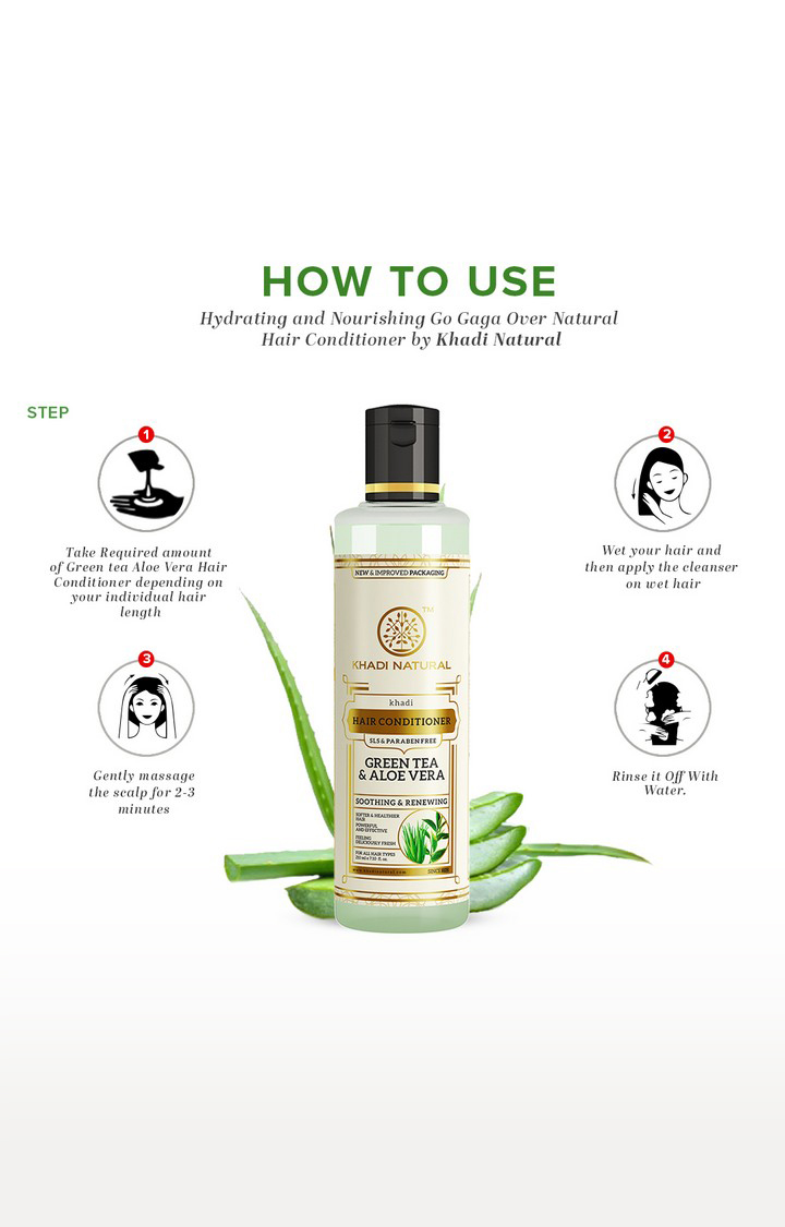Khadi Natural Green Tea Aloevera Hair Conditioner Sls and Paraben Free 