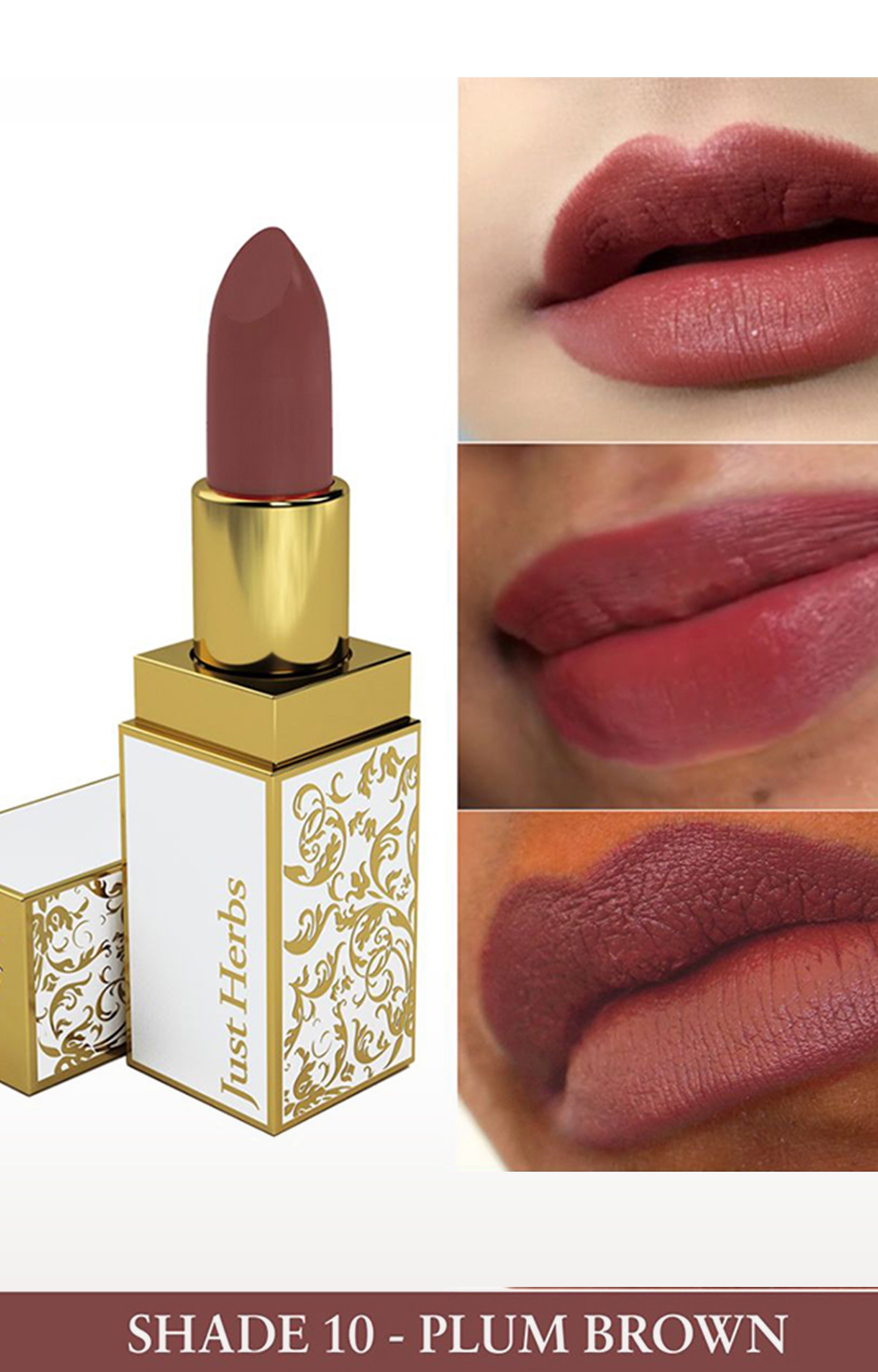 Just Herbs | Just Herbs Herb Enriched Ayurvedic Lipstick (Plum Brown, Shade no. 10) 1