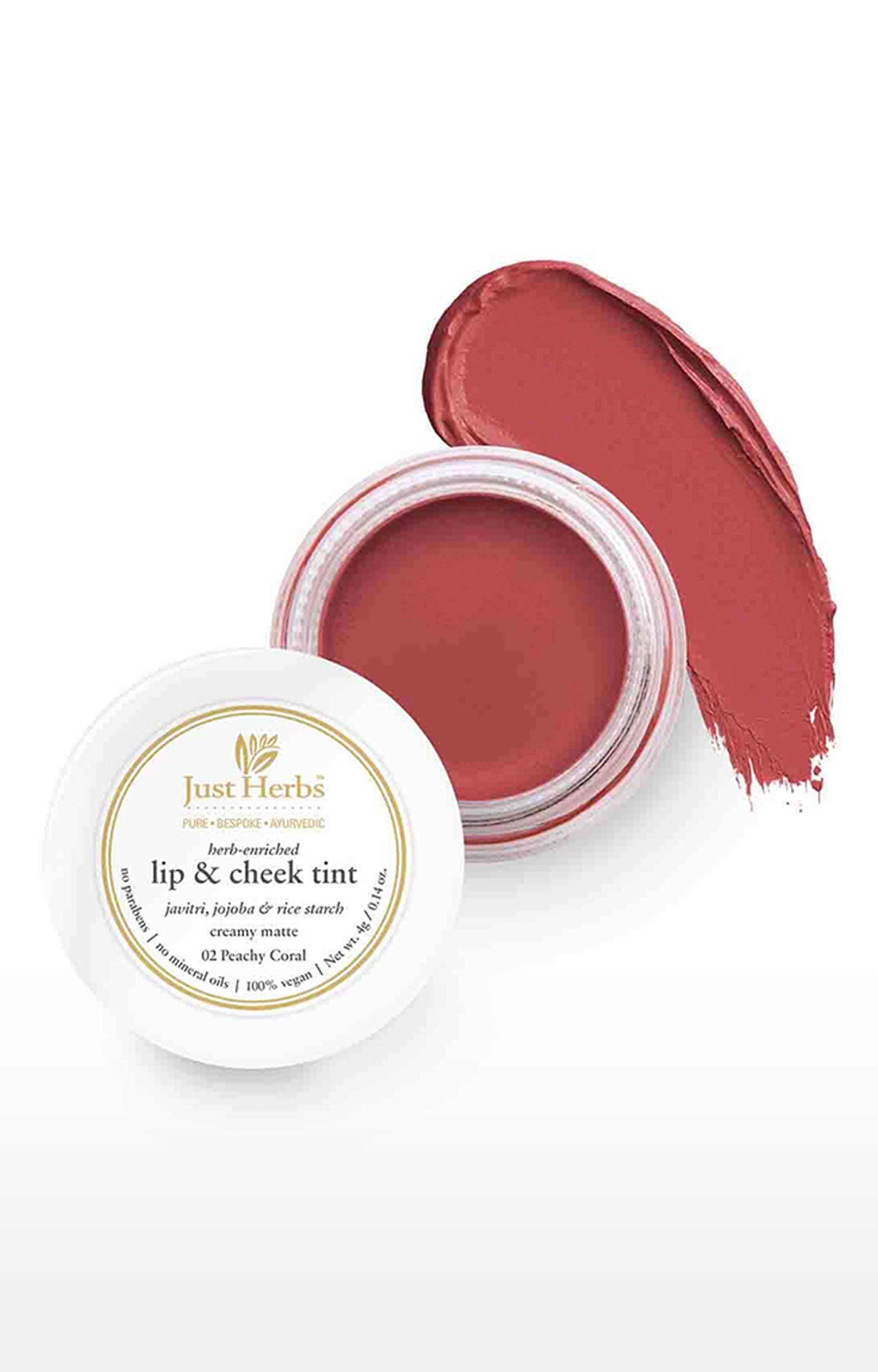 Just Herbs | Just Herbs Vegan Lip and Cheek Tint ( pack of 2) : Subtle Day-Wear Must Haves - Peachy Coral and Pale Pink 3