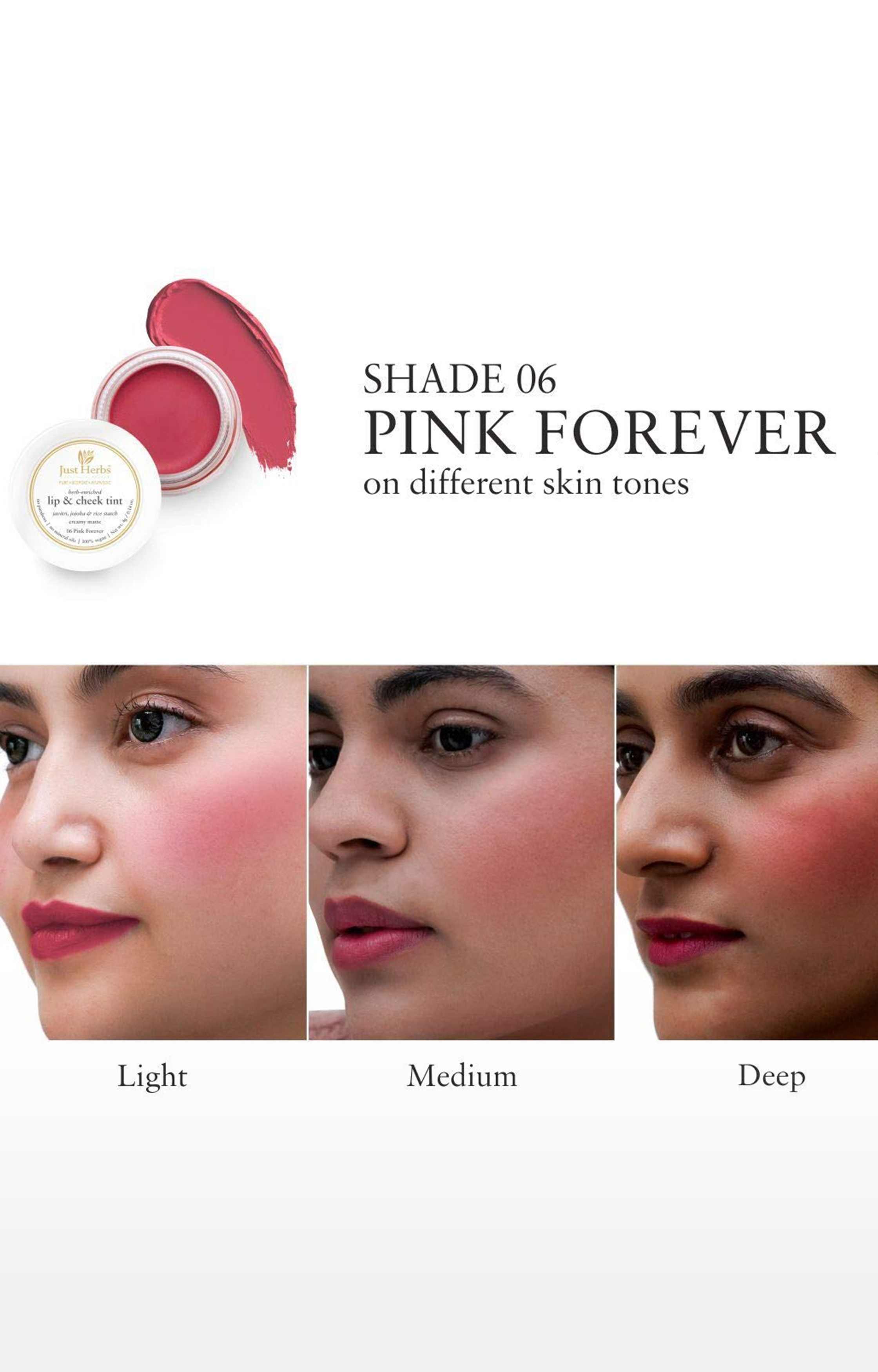 Just Herbs Vegan Lip and Cheek Tint ( Pack of 2): Soft Glam -Peachy Coral and Pink Forever