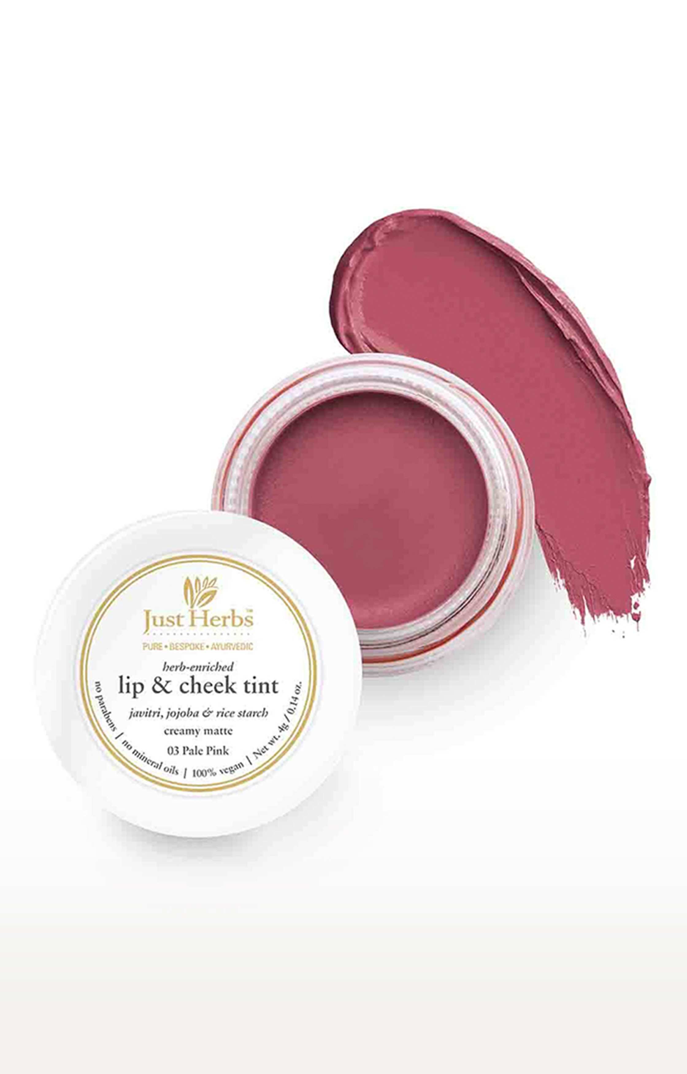 Just Herbs Vegan Lip and Cheek Tint ( Pack of 2): Rosy Lips - Pale Pink and Brick Red