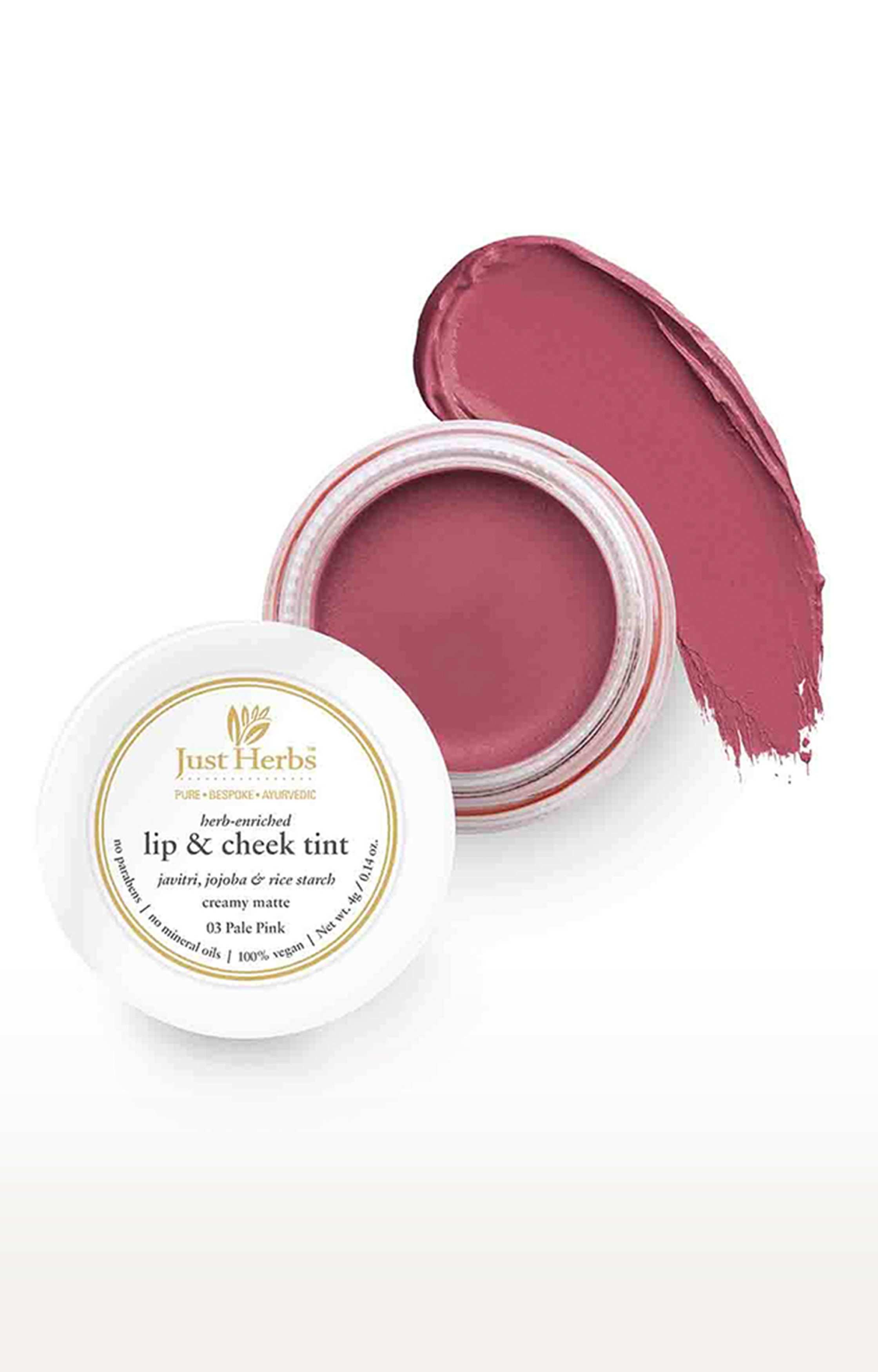 Just Herbs Vegan Lip and Cheek Tint ( Pack of 2): Natural Blush - Pale Pink and Soft Nude