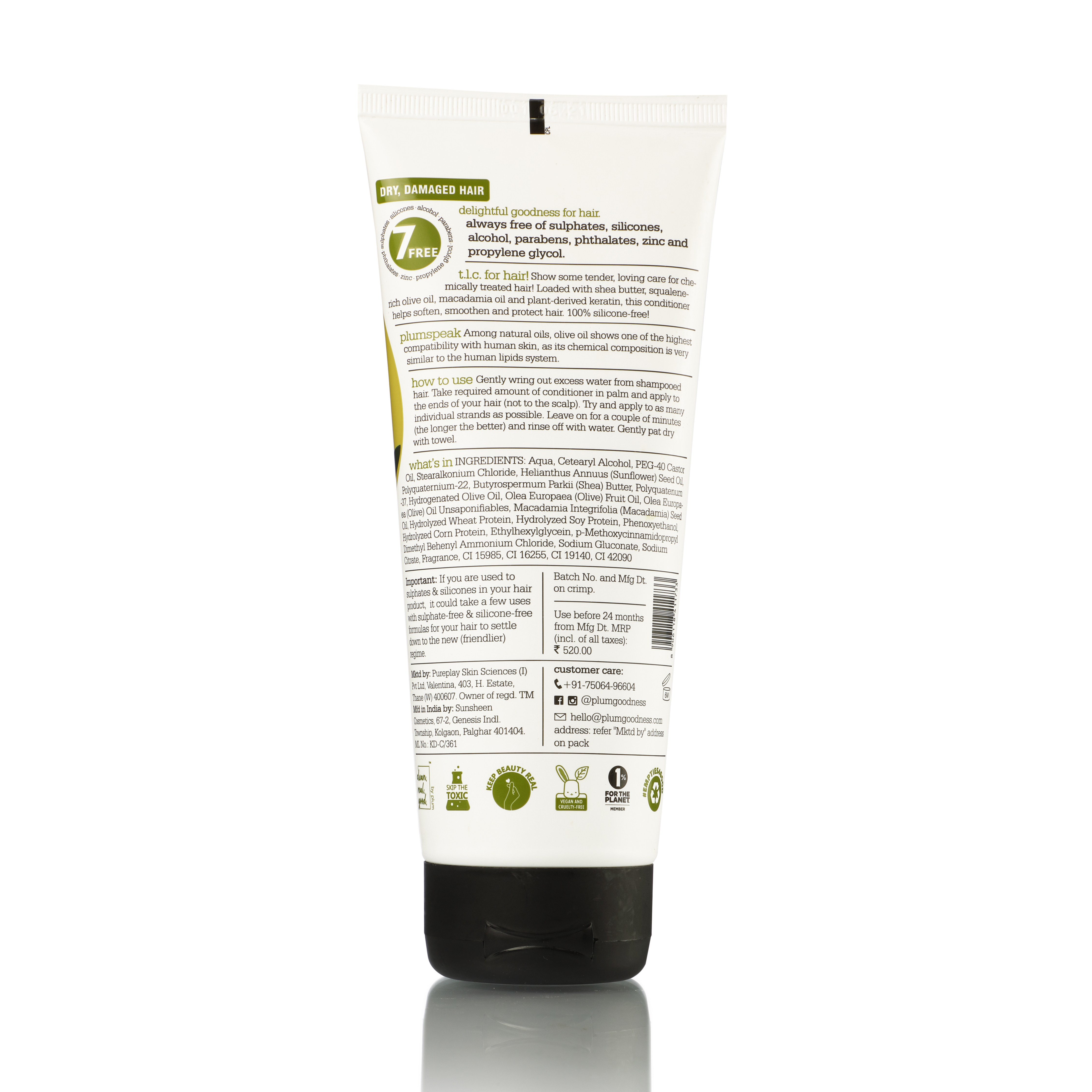 Olive & Macadamia Rich Nourish Conditioner | For Smooth & Shiny Hair | Revives Dull, Dry, Damaged Hair | 100% Vegan 
