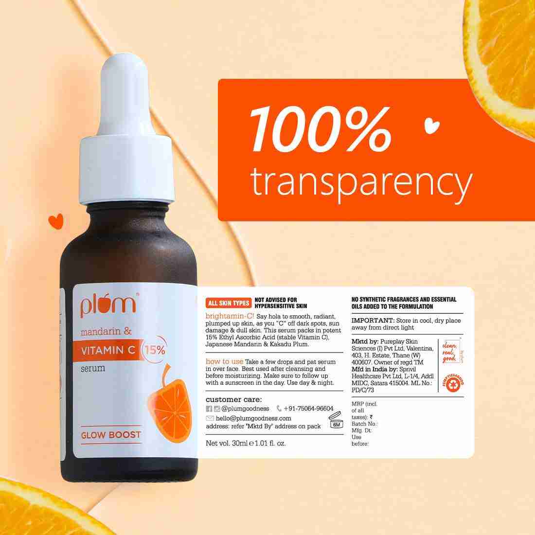 Plum 15% Vitamin C Face Serum with Mandarin | 30 ml