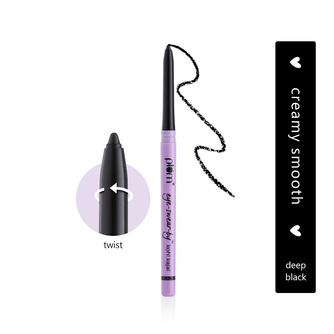 Plum Eye-Swear-By Kohl Kajal - Deep Black, Creamy Smooth, Smudge-Proof, Water-Proof