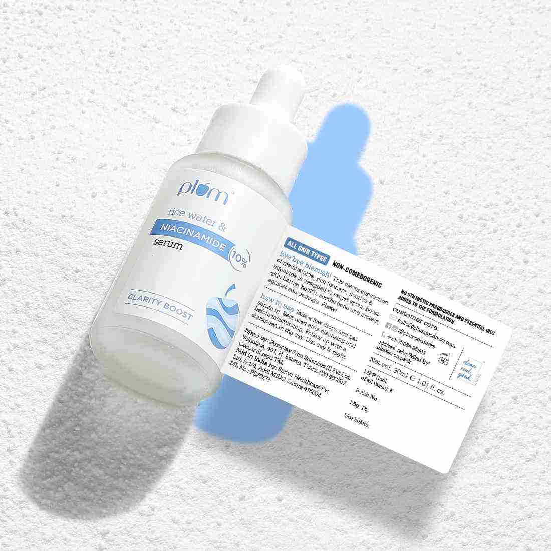 Plum 10% Niacinamide Face Serum with Rice Water| 30 ml