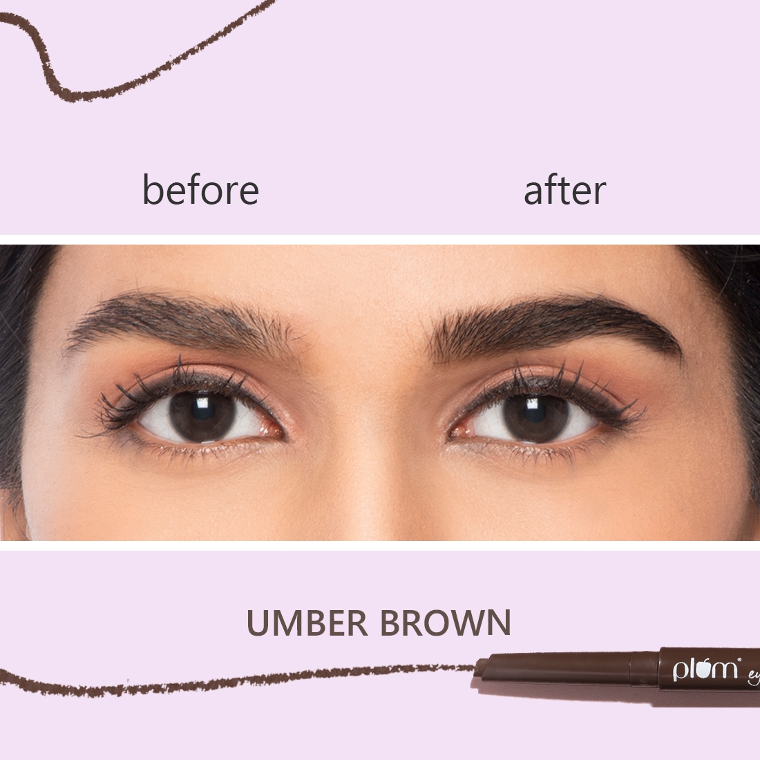 plum be good | Plum Eye-Swear-By Brow Definer - Umber Brown | Buildable Pigment | With Vitamin E | 100% Vegan & Cruelty Free 4