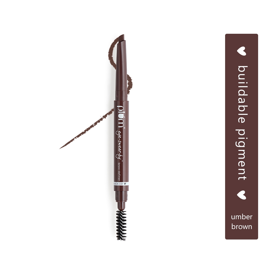plum be good | Plum Eye-Swear-By Brow Definer - Umber Brown | Buildable Pigment | With Vitamin E | 100% Vegan & Cruelty Free 0