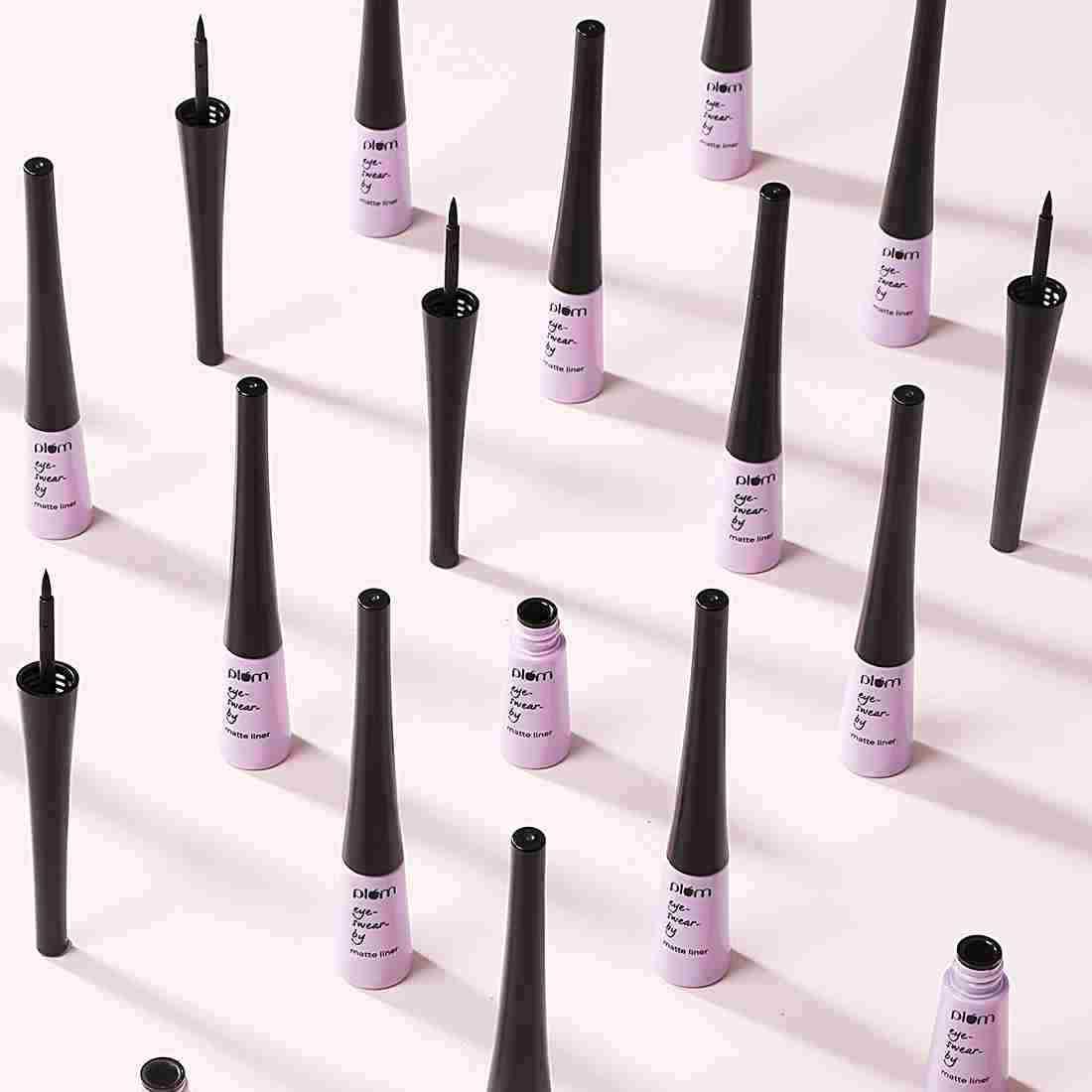 Plum Eye-Swear-By Matte Liner | Water-Proof | Quick Drying | 100% Vegan & Cruelty Free | 01 Black
