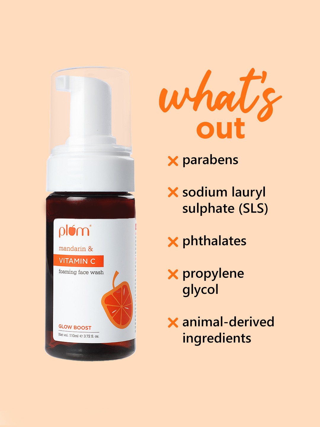Plum Vitamin C Foaming Face Wash with Mandarin | 110 ml