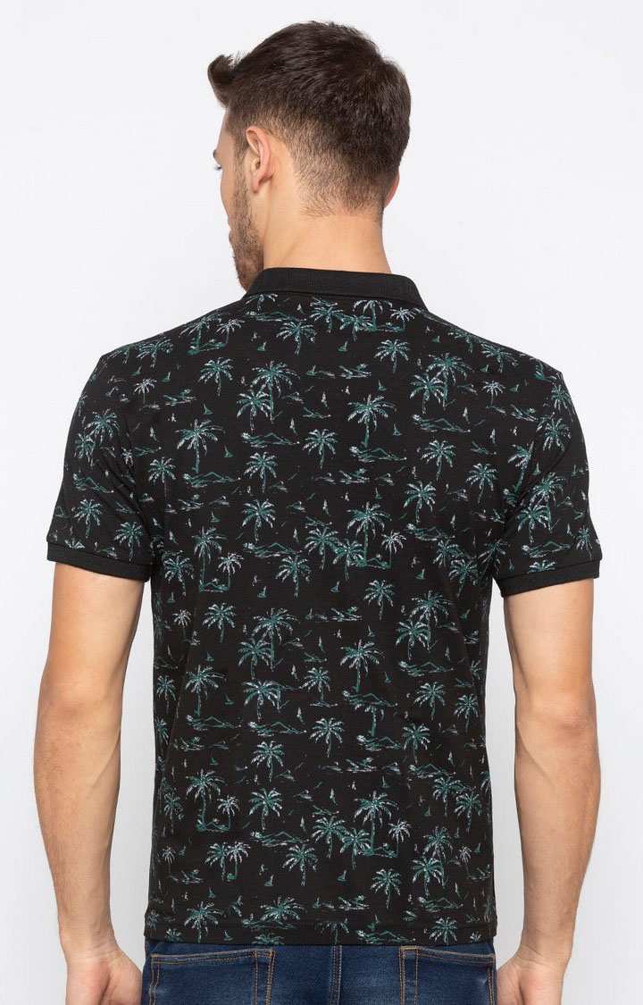 Status Quo | Men's Black Cotton Printed Polos 3