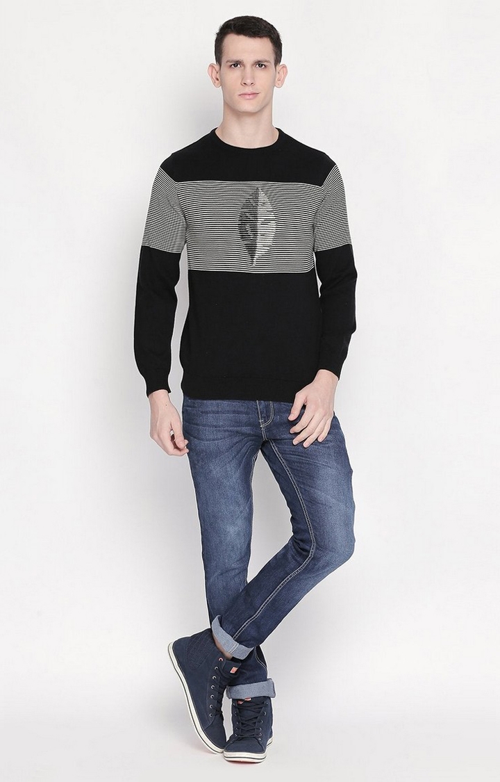 Status Quo | Men's Black Cotton Printed Sweatshirts 1