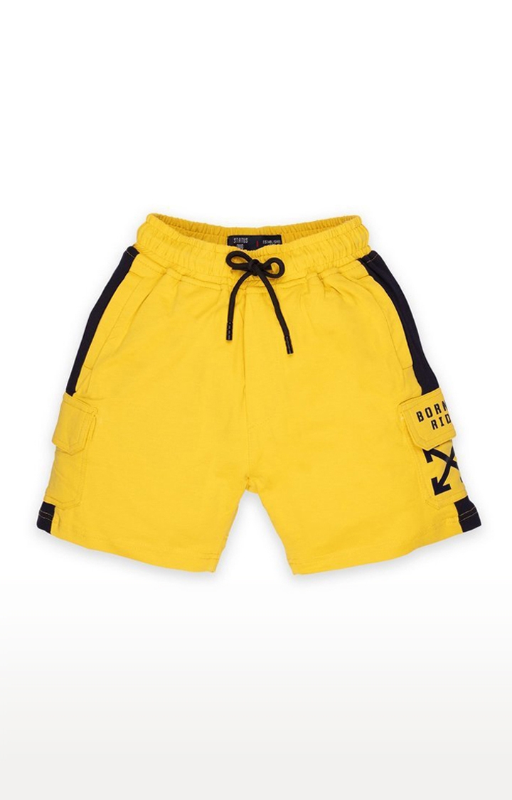 Status Quo | Boy's Yellow Printed Shorts 0