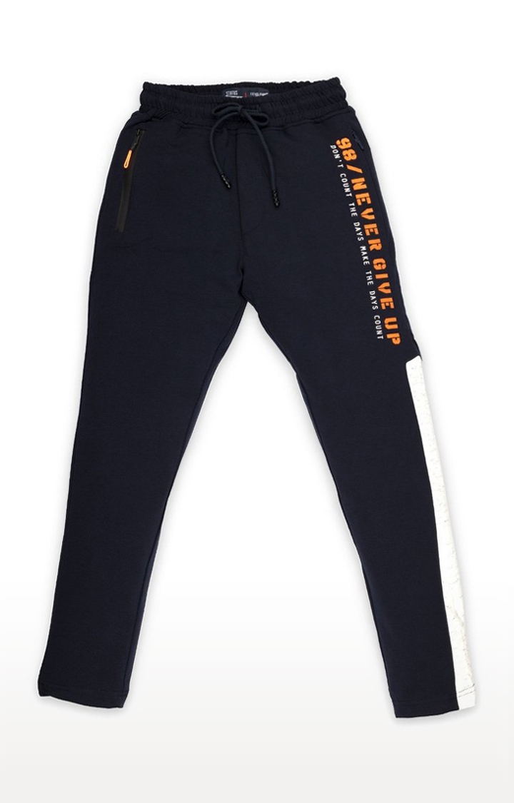 Status Quo | Boy's Blue Printed Trackpants 0