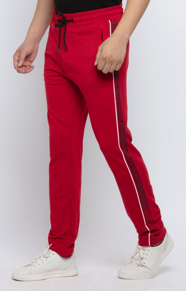 Status Quo | Men's Red Cotton Solid Trackpant 2