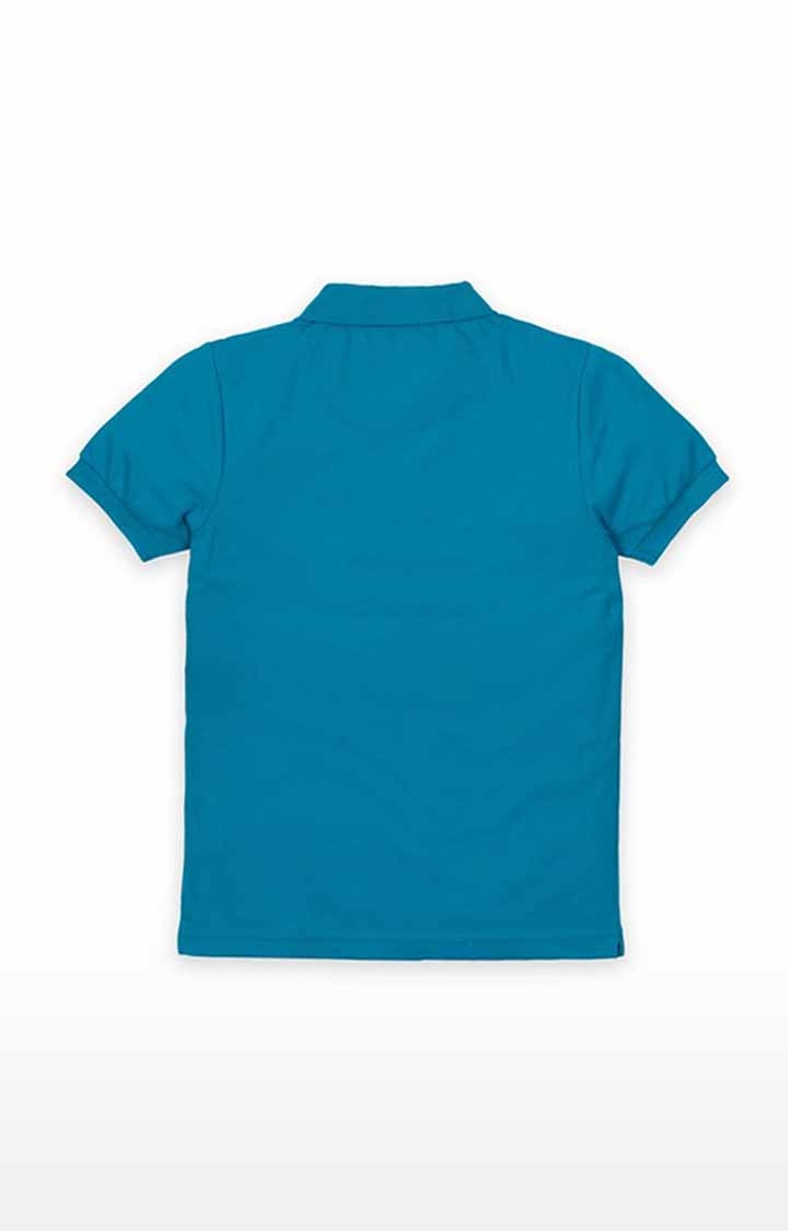 Status Quo | Boy's Blue Cotton Solid Polos 1