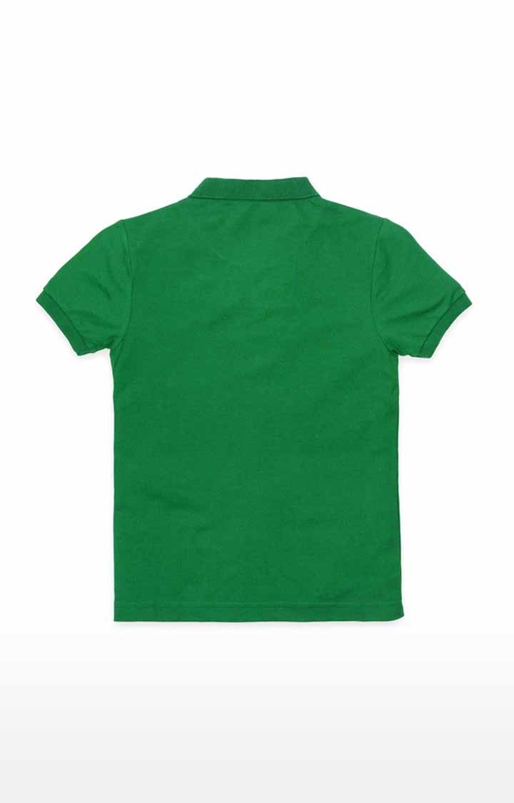 Status Quo | Boys Green Cotton Solid Polo T-Shirts 1