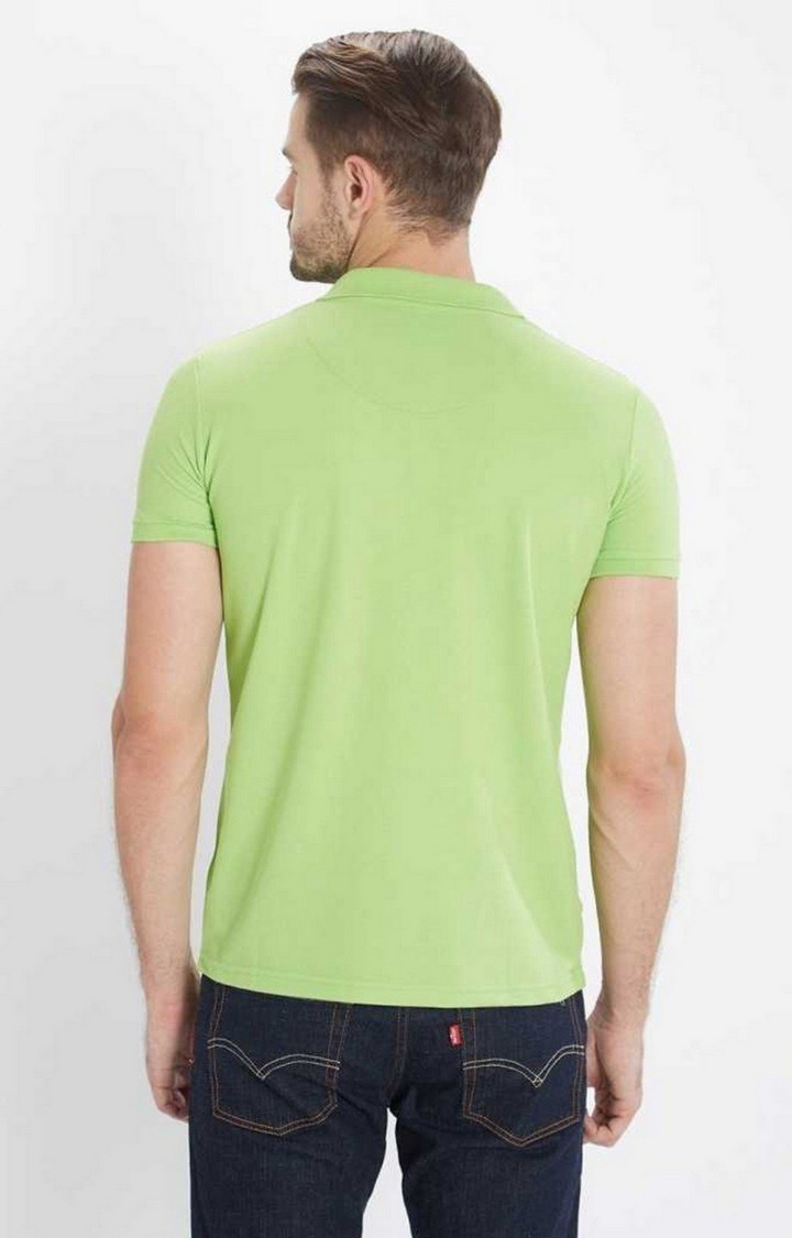 Status Quo | Men's Green Polycotton Solid Polo T-Shirts 3