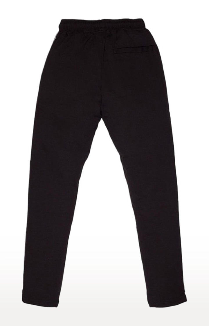 Boy's Black Solid Trackpants