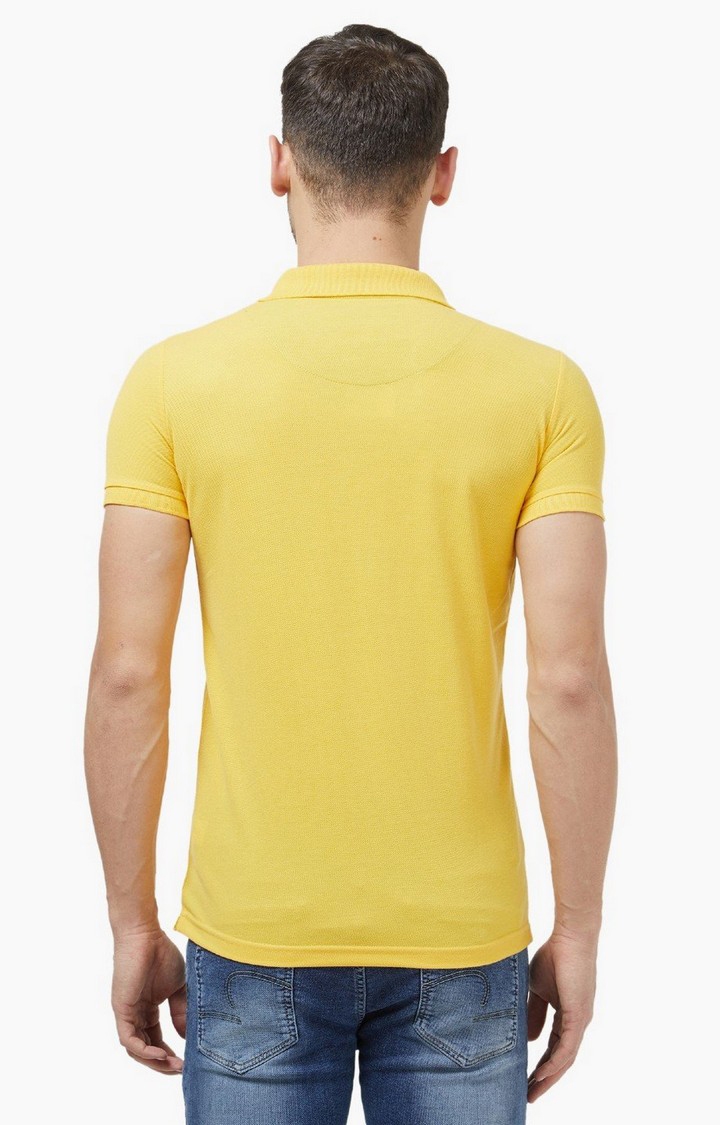 Status Quo | Men's Yellow Polycotton Solid Polos 2