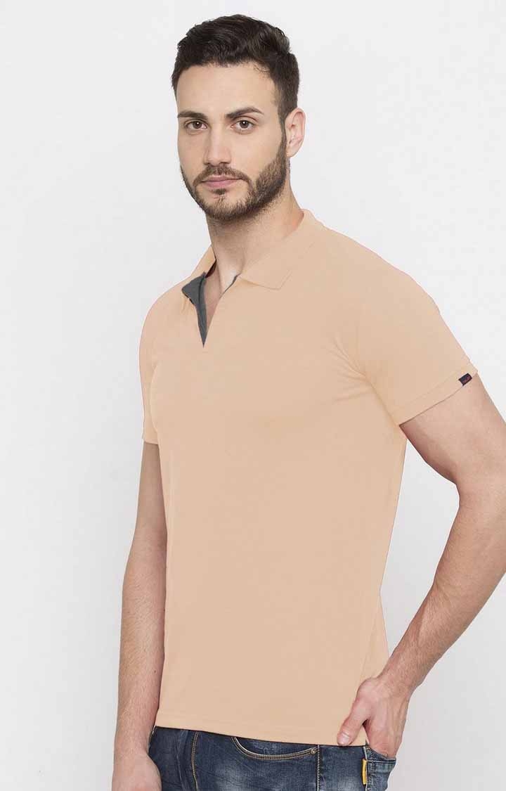 Men's Pink Polycotton Solid Polos