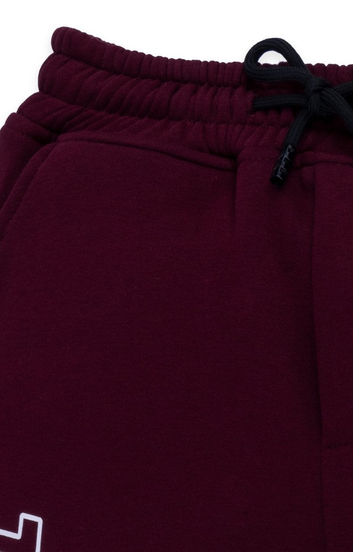 Boy's Red Printed Trackpants