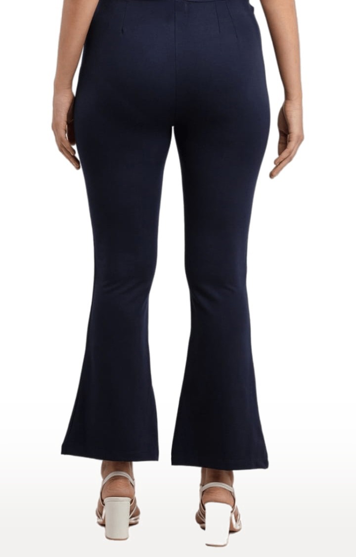 Women's Blue Typographic Trackpants