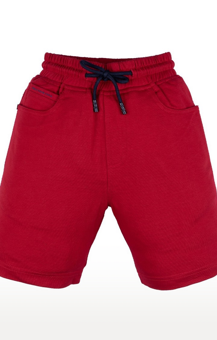Status Quo | Boy's Red Printed Shorts 0