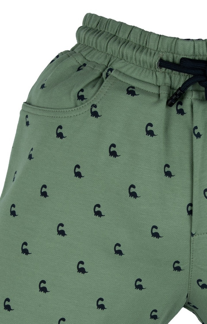 Status Quo | Boy's Green Printed Shorts 2