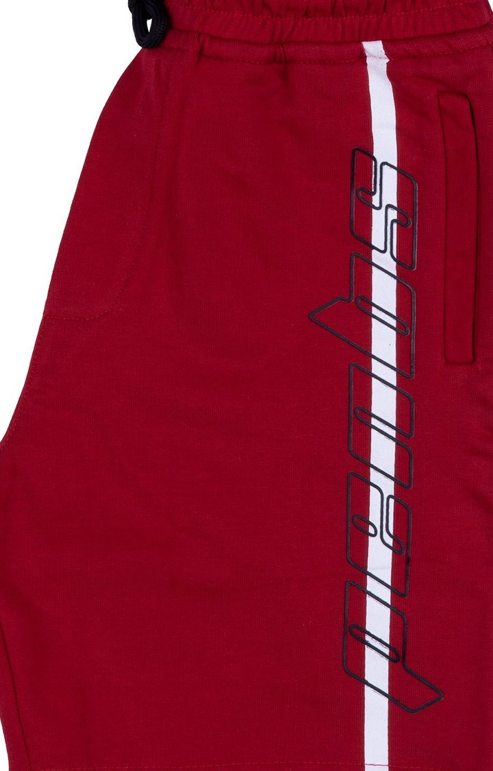 Boy's Red Printed Shorts