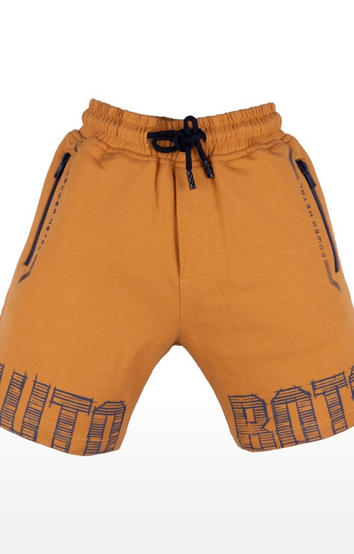 Boy's Yellow Printed Shorts