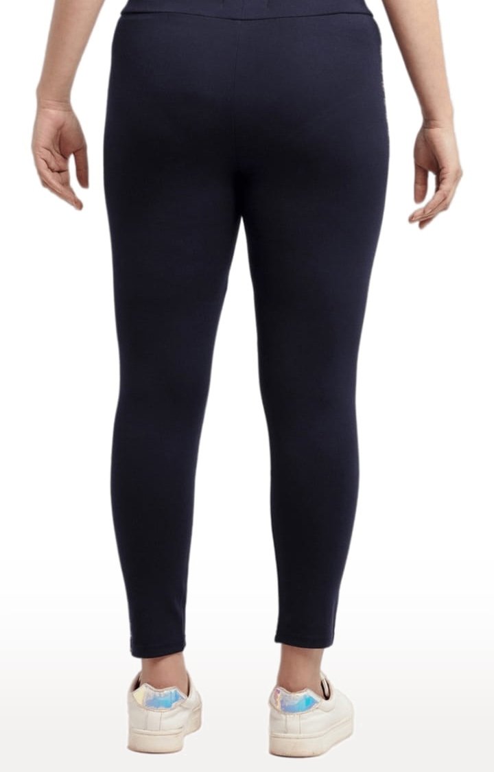 Status Quo | Women's Blue Solid Tights 3