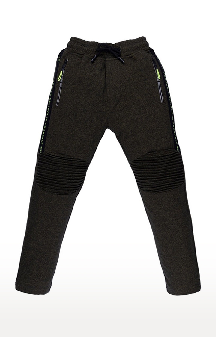 Status Quo | Boy's Green Printed Trackpants 0