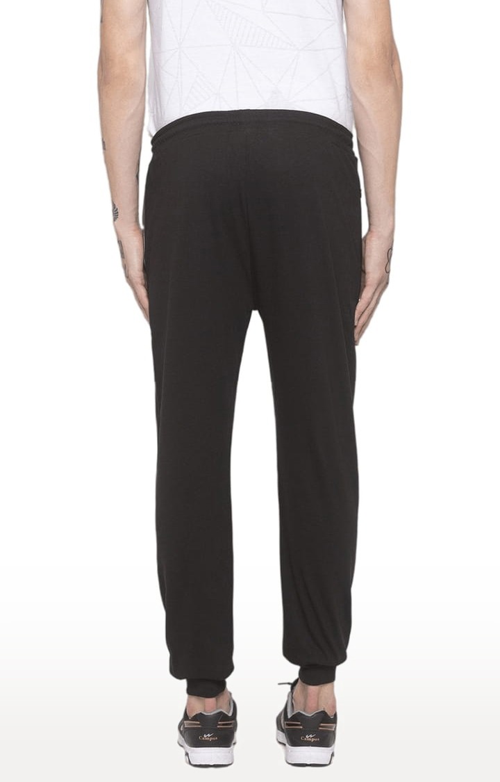 Men's Black Polycotton Solid Activewear Joggers