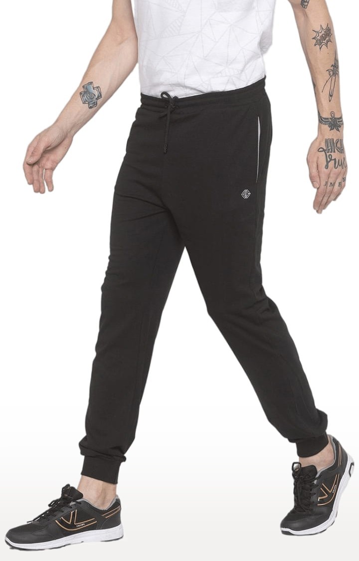 Men's Black Polycotton Solid Activewear Joggers