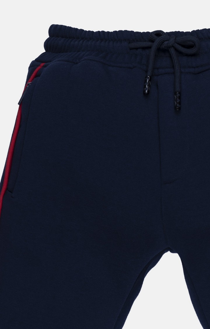 Boy's Blue Printed Trackpants