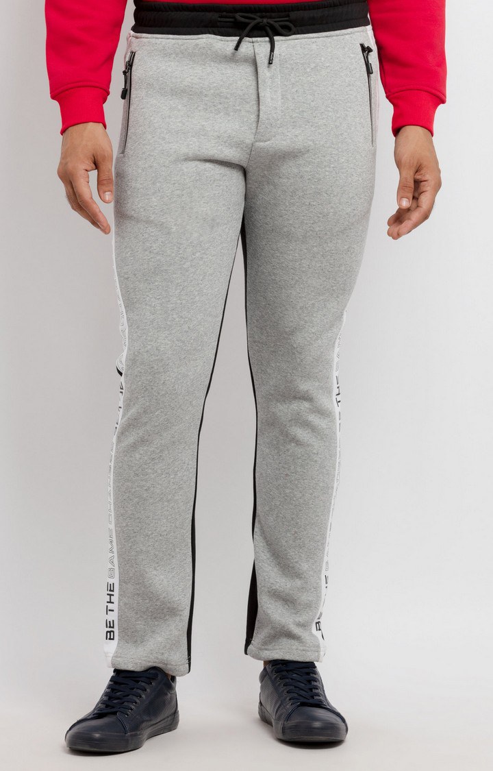 Men's Grey Colourblock Trackpants