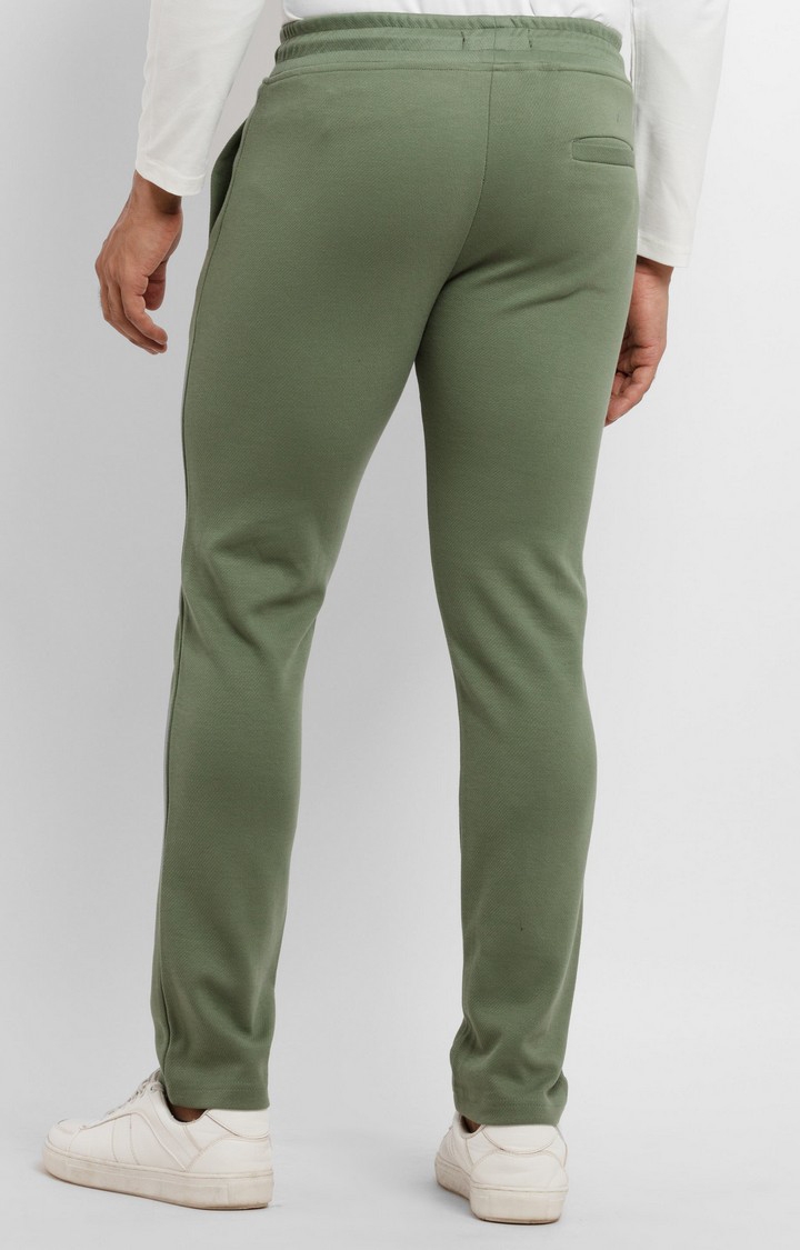 Men's Green Solid Trackpants