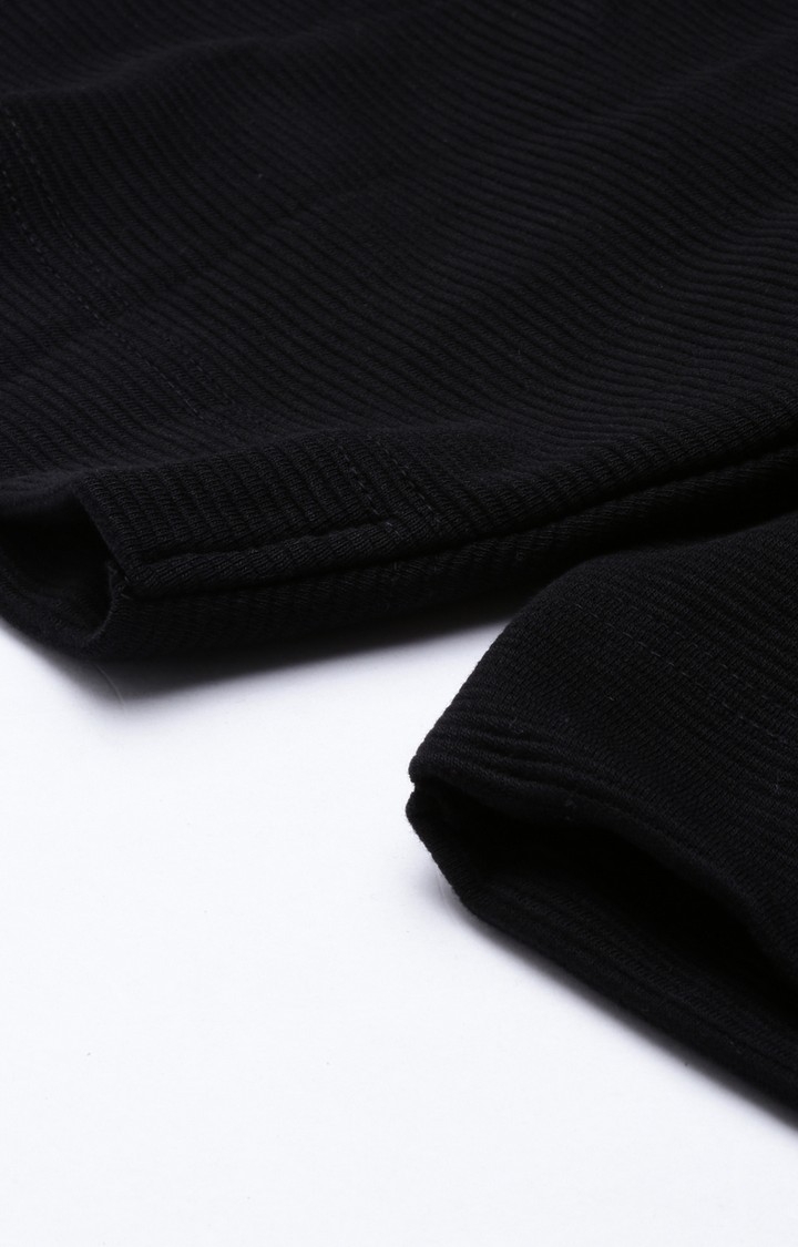 Men's Black Cotton Solid Activewear Shorts