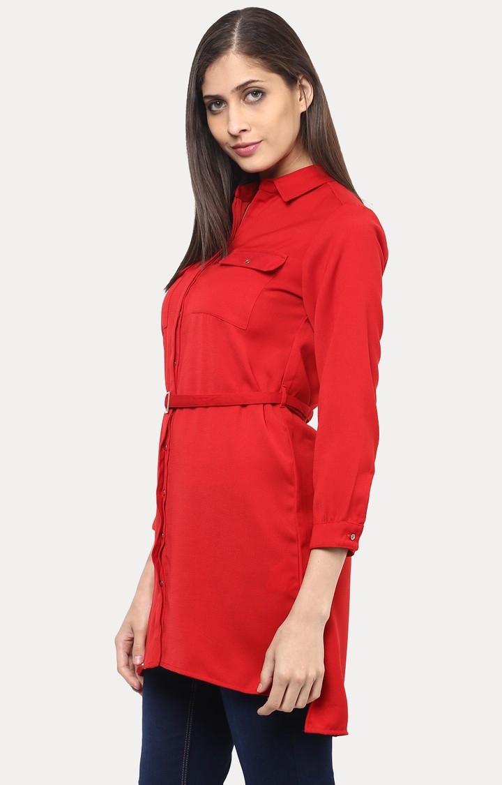 109F | Red Solid Tunic 2