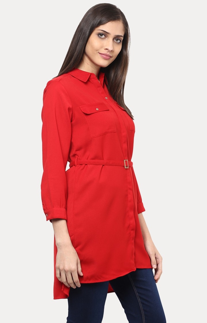 109F | Red Solid Tunic 3