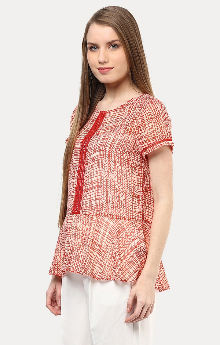 109F | Red Printed Top 2